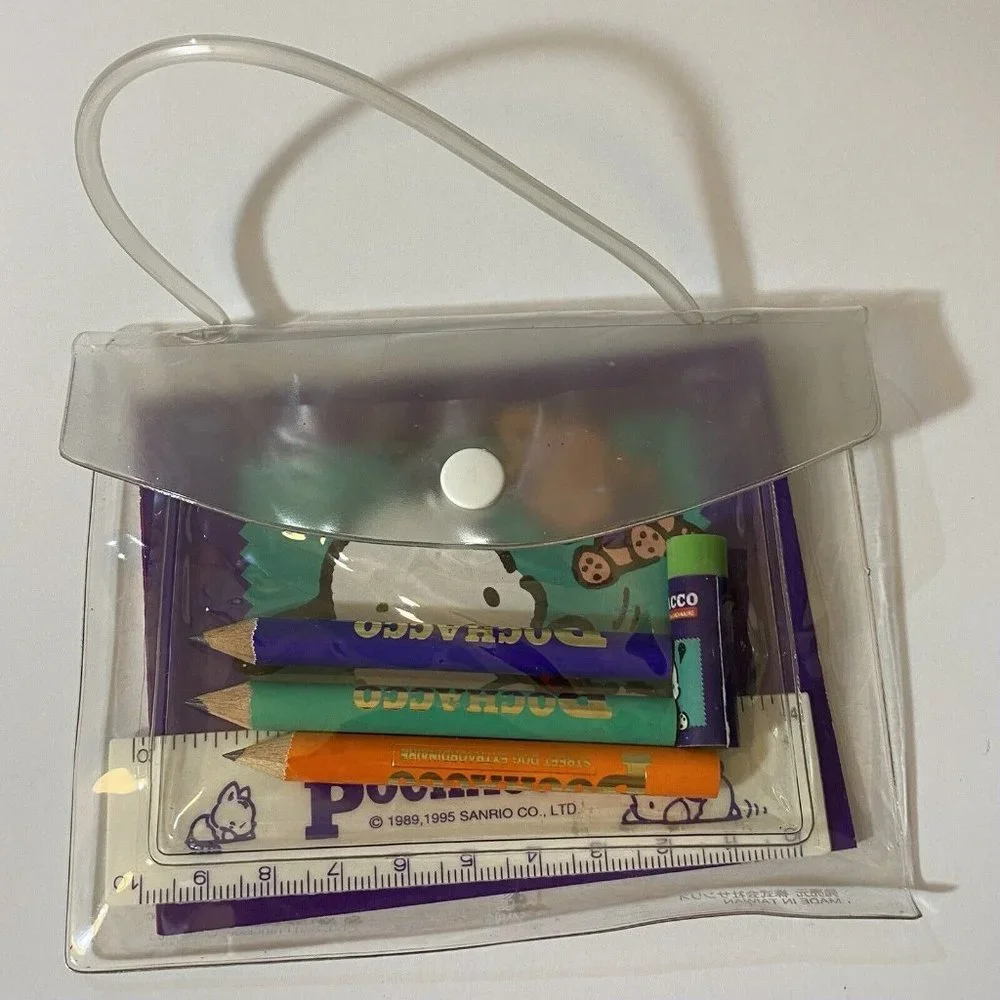 Vintage Sanrio Pochacco 1989 1995 Mini Stationery Set Pencils Notepad Ruler - Picture 5 of 8